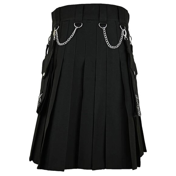 Men’s Black Cargo Kilt  Traditional Holiday Gift - Picture 4 of 8